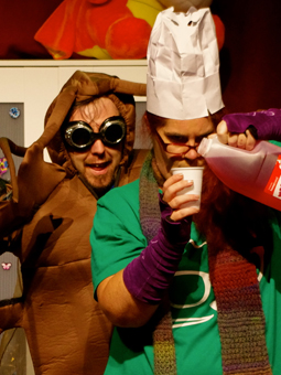 Kat attempts to cook with Matt being a pest behind her